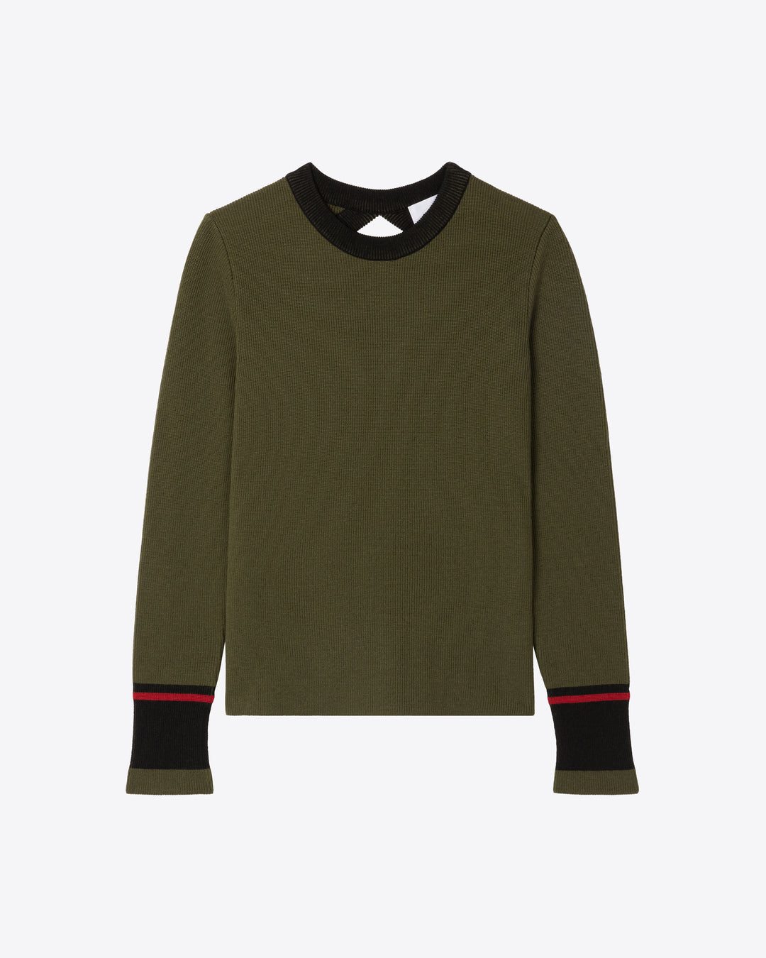 KEYHOLE BACK LONG SLEEVES TOP - KHAKI - AZ Factory