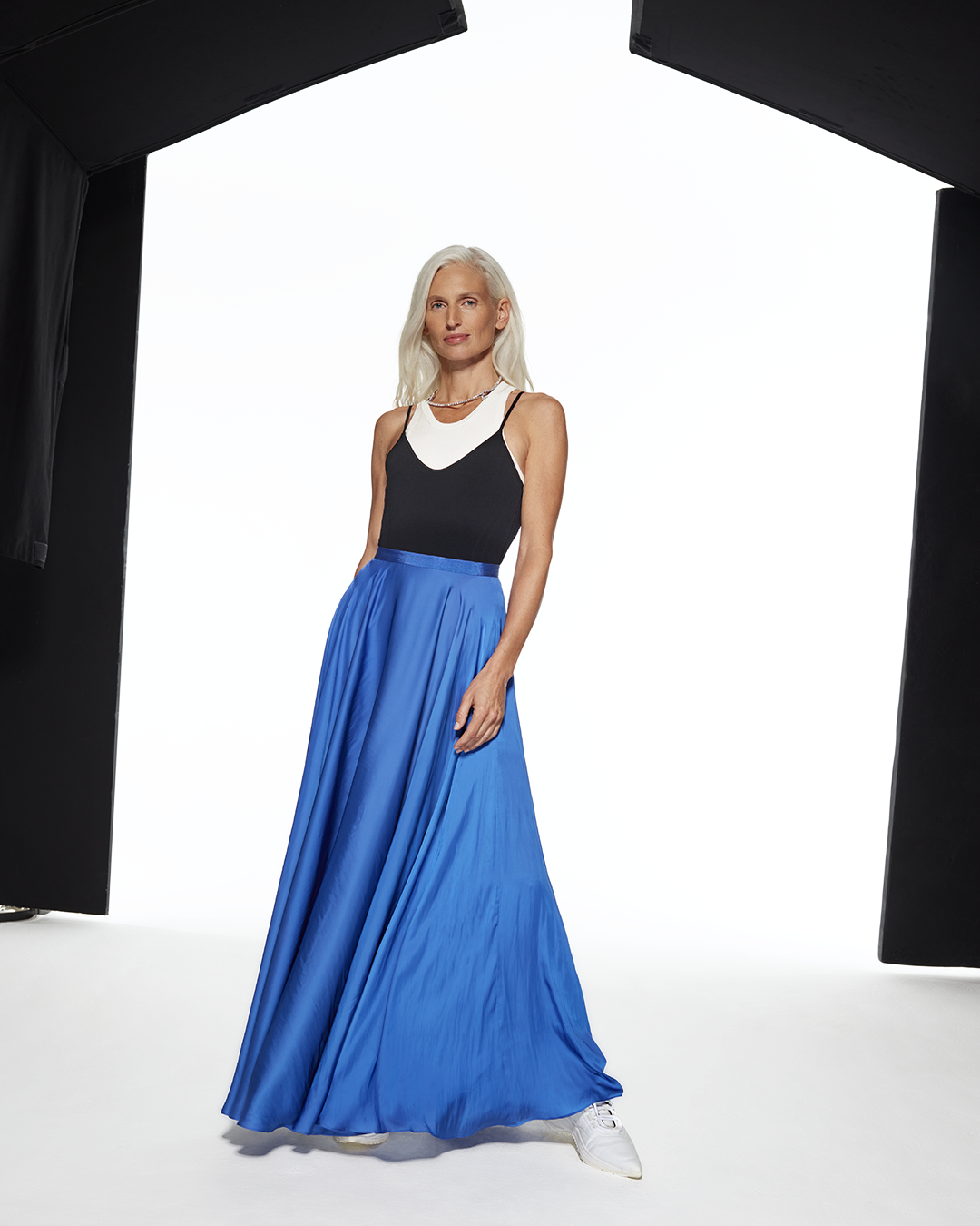 FLOWING MAXI SKIRT - BLUE - AZ Factory
