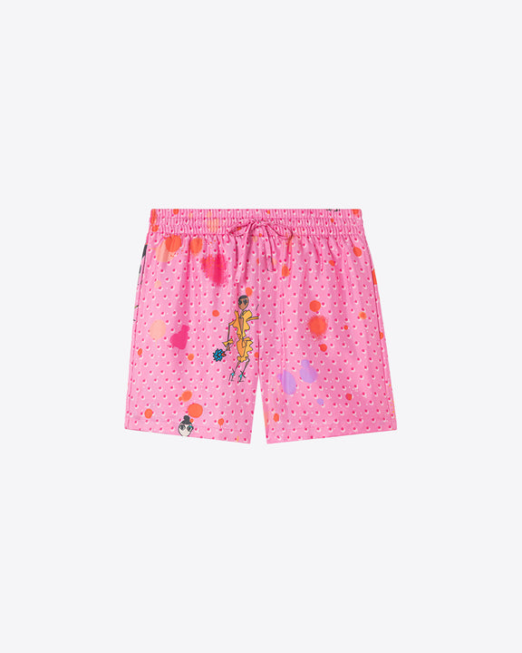 
SILK-TWILL SHORTS - SPOTTED PINK - AZ Factory