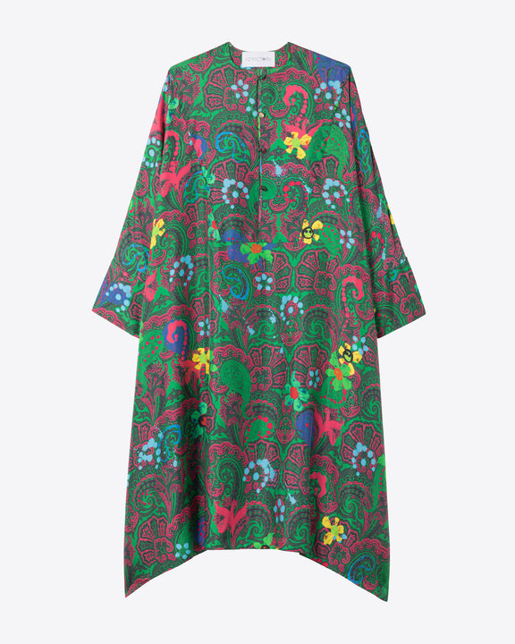 
SILK-TWILL KAFTAN DRESS - MOTLY PAISLEY - AZ Factory