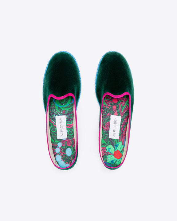 
VELVET SLIPPERS - GREEN - AZ Factory