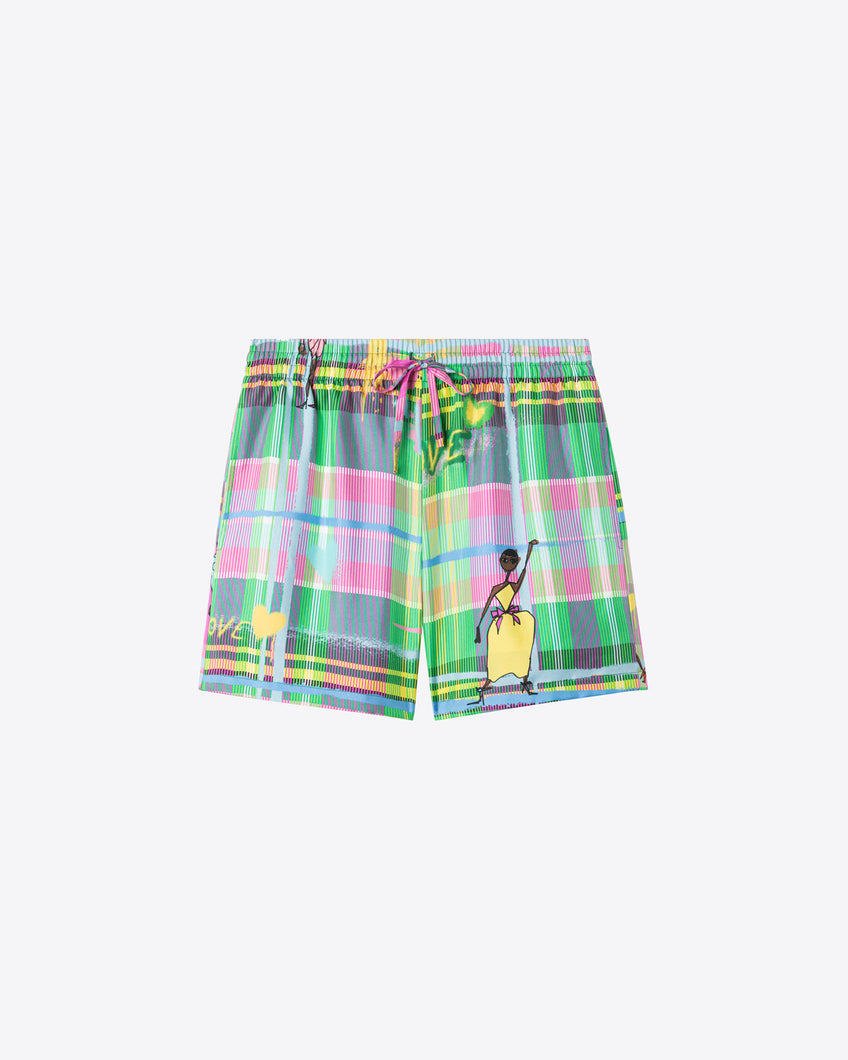 SILK-TWILL SHORTS - CHROMATIC LOVE - AZ Factory