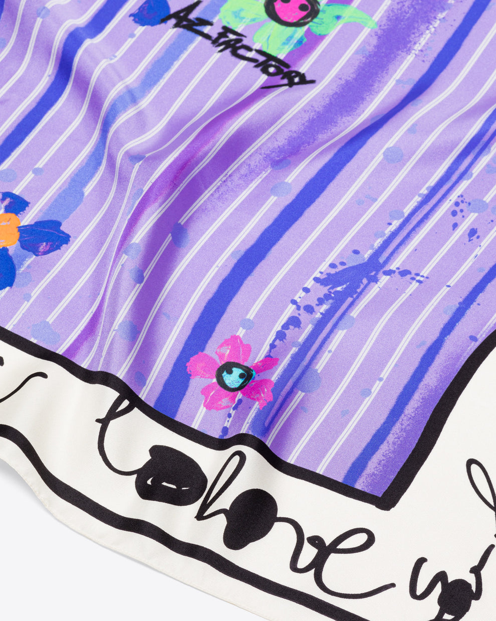 SILK-TWILL CARRE W90cm x H90cm - SPLASH PURPLE - AZ Factory