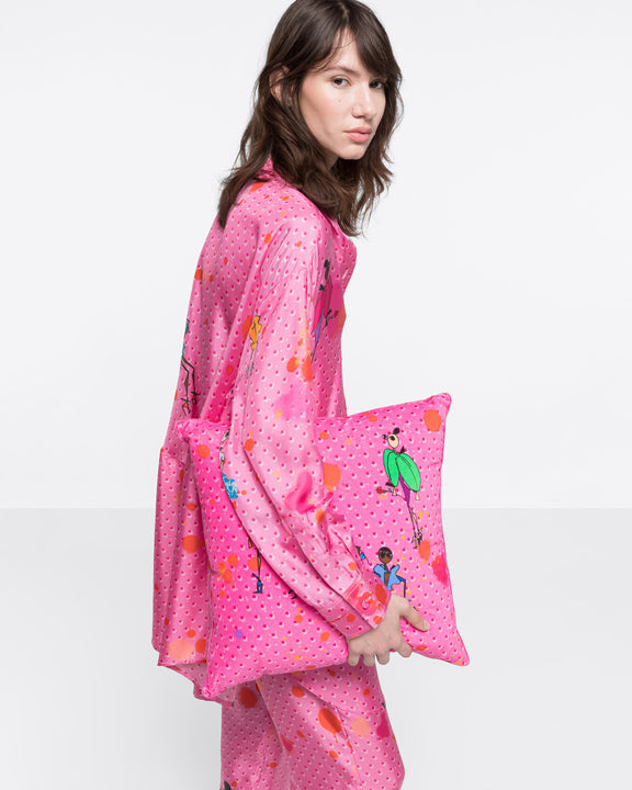 
VELVET CUSHION W45cm x H45cm - SPOTTED PINK - AZ Factory