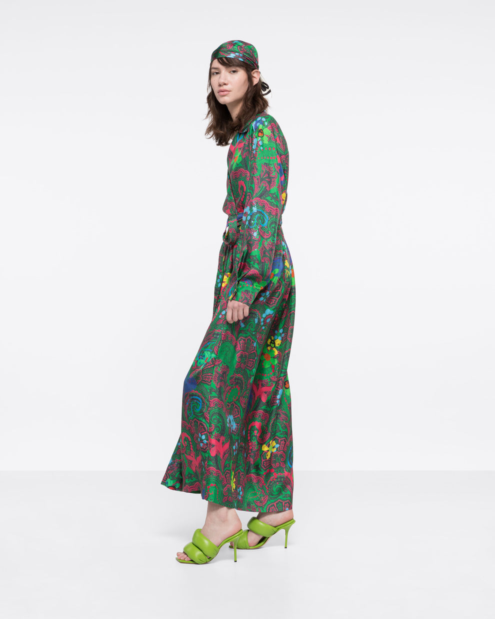 SILK-TWILL WRAPPED DRESS - MOTLY PAISLEY - AZ Factory