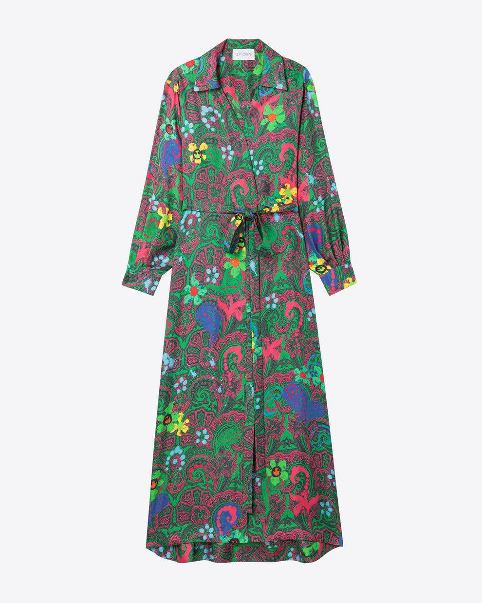 SILK-TWILL WRAPPED DRESS - MOTLY PAISLEY - AZ Factory