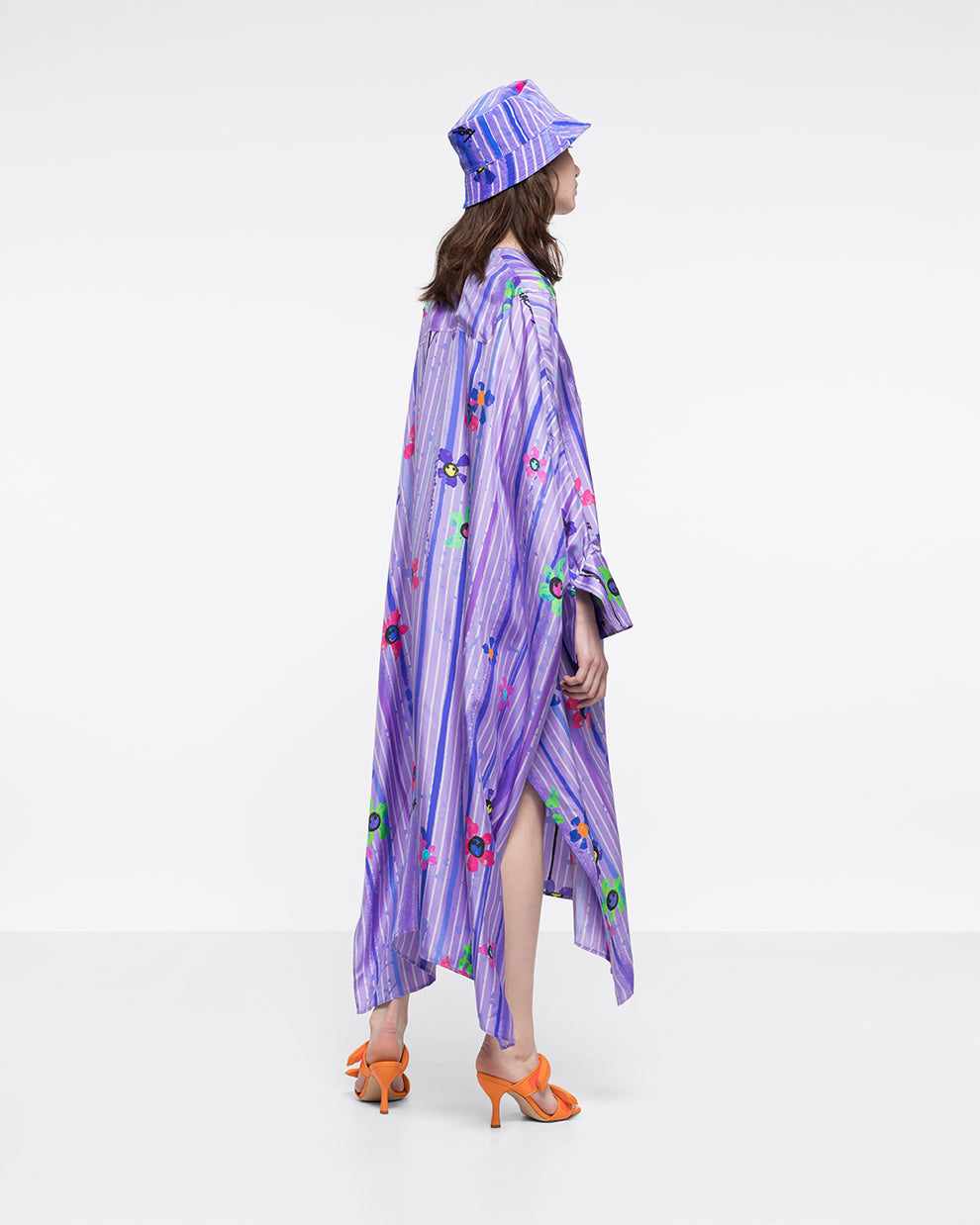 SILK-TWILL KAFTAN DRESS - SPLASH PURPLE - AZ Factory