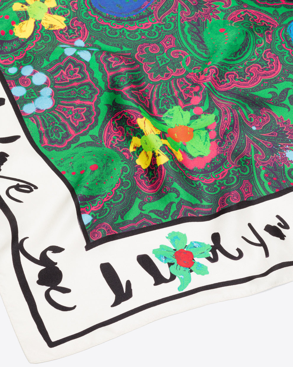 SILK-TWILL CARRE W90cm x H90cm - MOTLY PAISLEY - AZ Factory