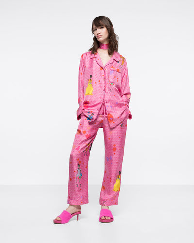 

SILK-TWILL TROUSERS - SPOTTED PINK - AZ Factory