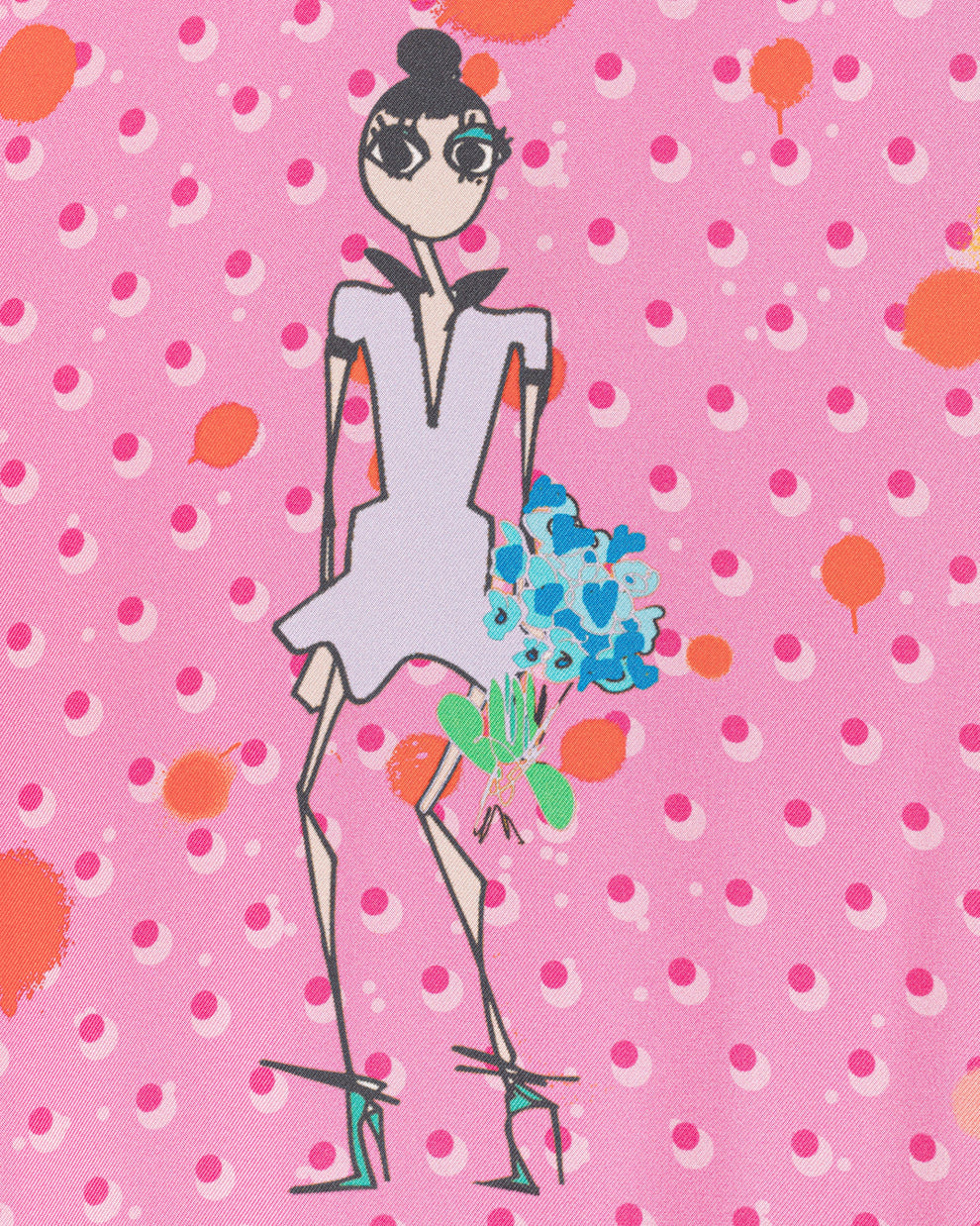 SILK-TWILL TROUSERS - SPOTTED PINK - AZ Factory