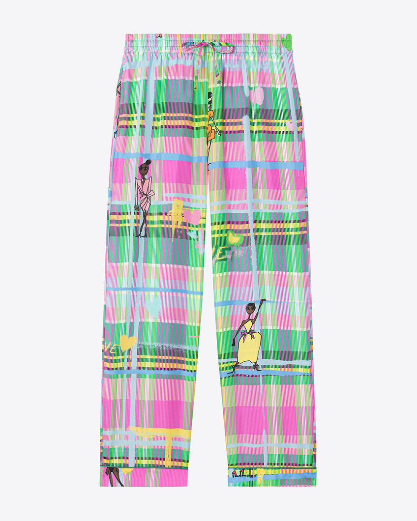 SILK-TWILL TROUSERS - CHROMATIC LOVE - AZ Factory