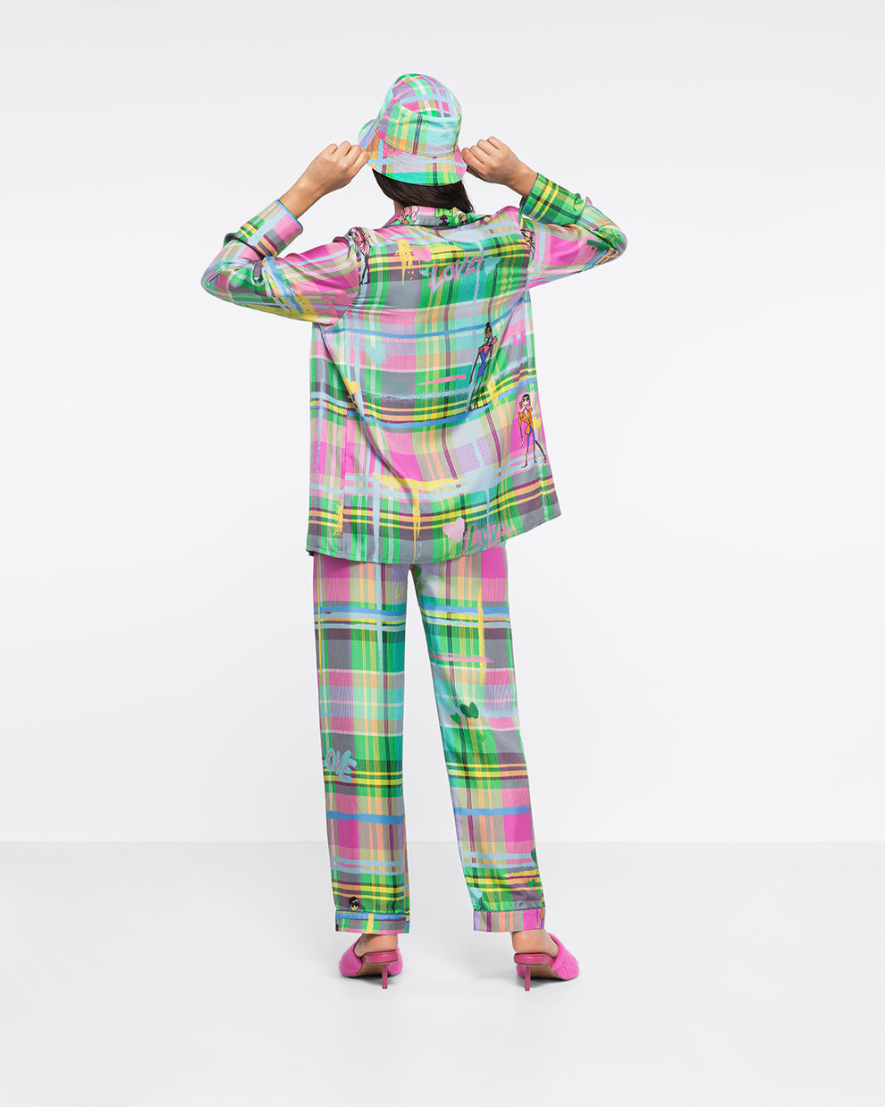SILK-TWILL TROUSERS - CHROMATIC LOVE - AZ Factory