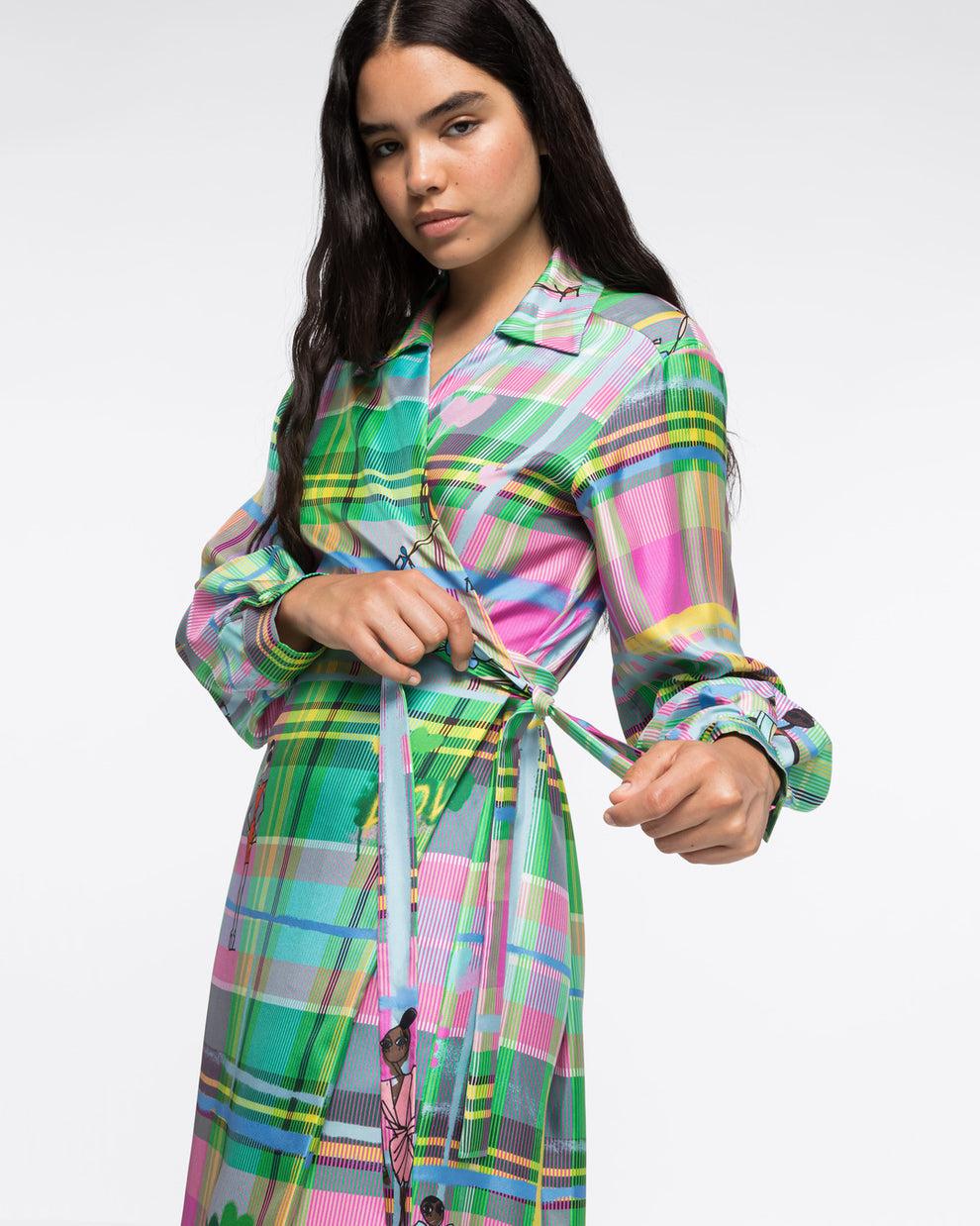 SILK-TWILL WRAPPED DRESS - CHROMATIC LOVE - AZ Factory