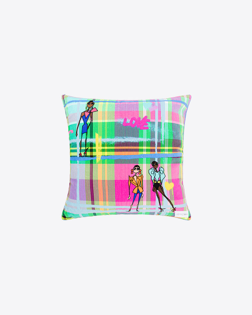 VELVET CUSHION W45cm x H45cm - CHROMATIC LOVE - AZ Factory