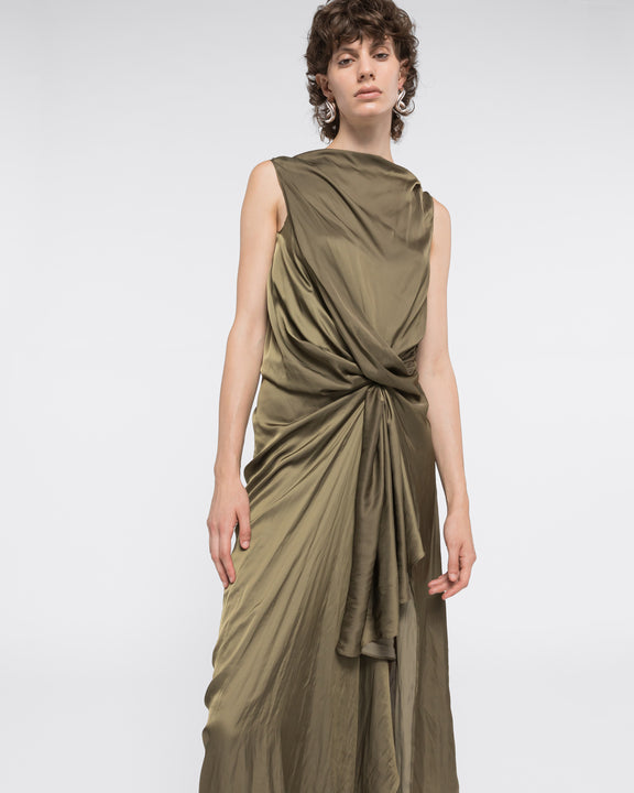 
SLEEVELESS DRAPED DRESS - KHAKI - AZ Factory