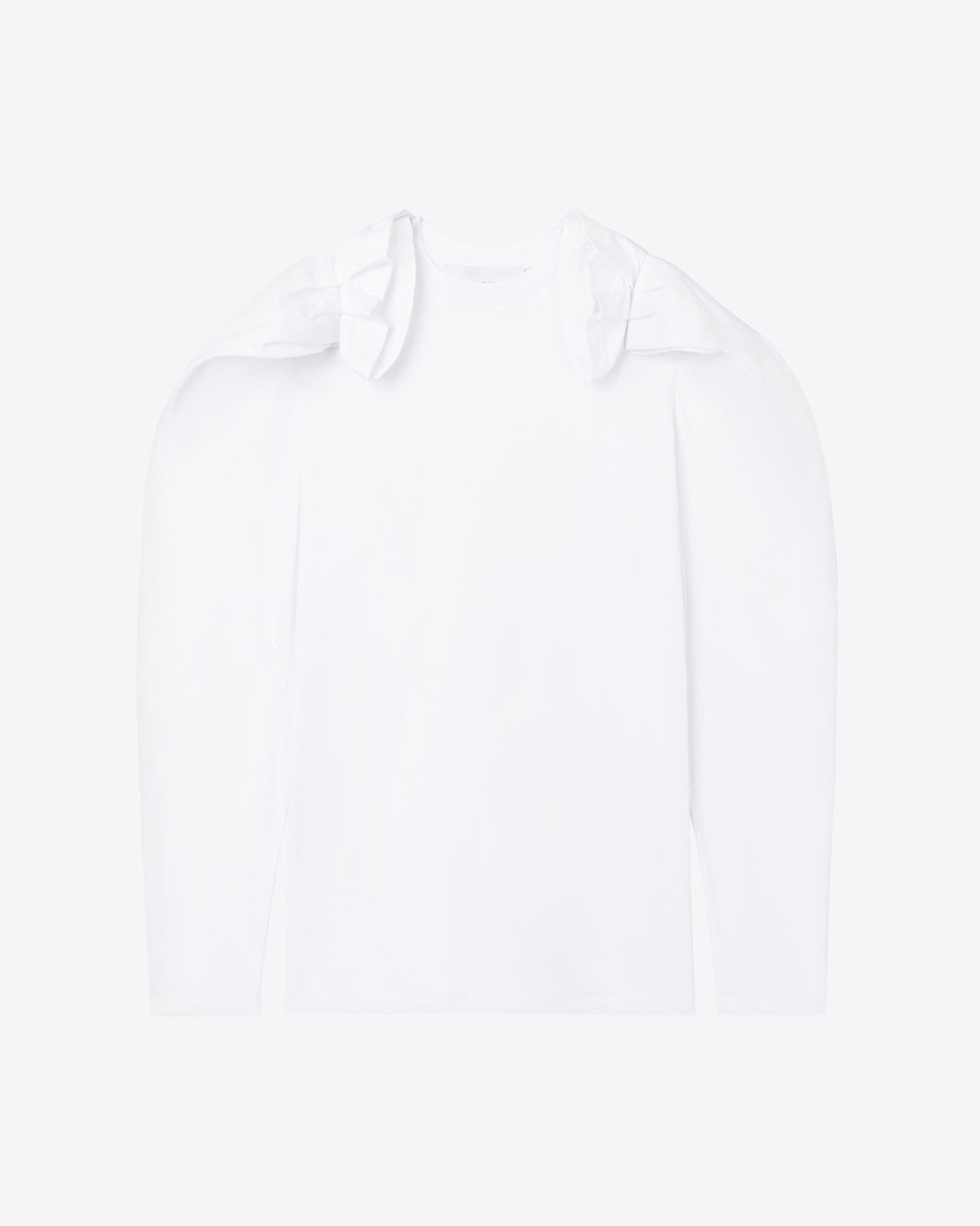 PUFF SLEEVES JERSEY T-SHIRT - WHITE