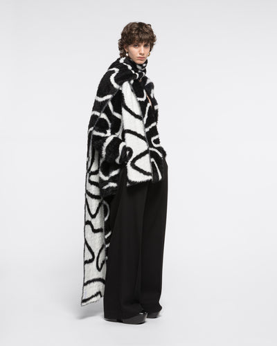 

INTARSIA SCARF - BLACK / ECRU - AZ Factory