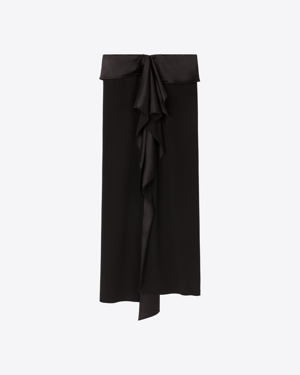 RUFFLED CREPE SKIRT - BLACK - AZ Factory