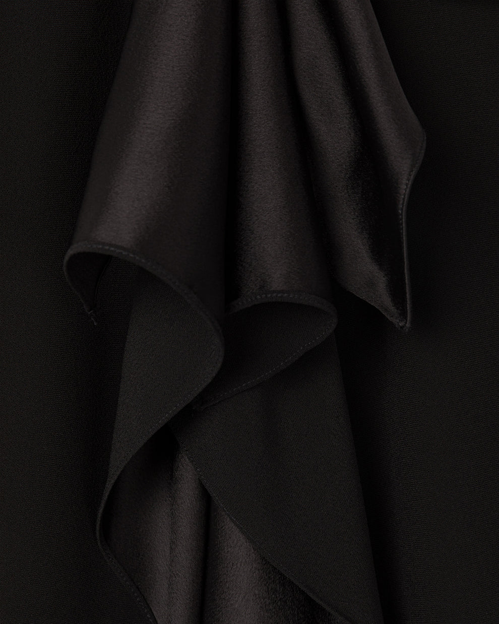 RUFFLED CREPE SKIRT - BLACK - AZ Factory