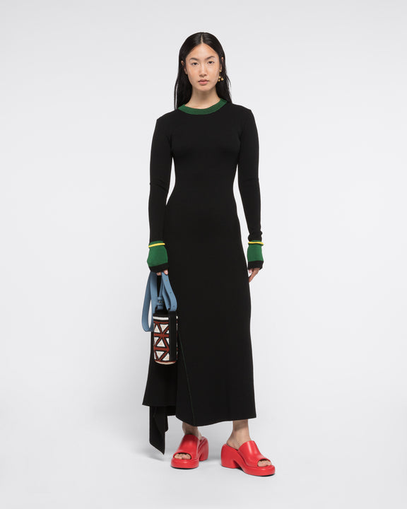 
KEYHOLE BACK ASYMMETRIC LONG DRESS - BLACK - AZ Factory