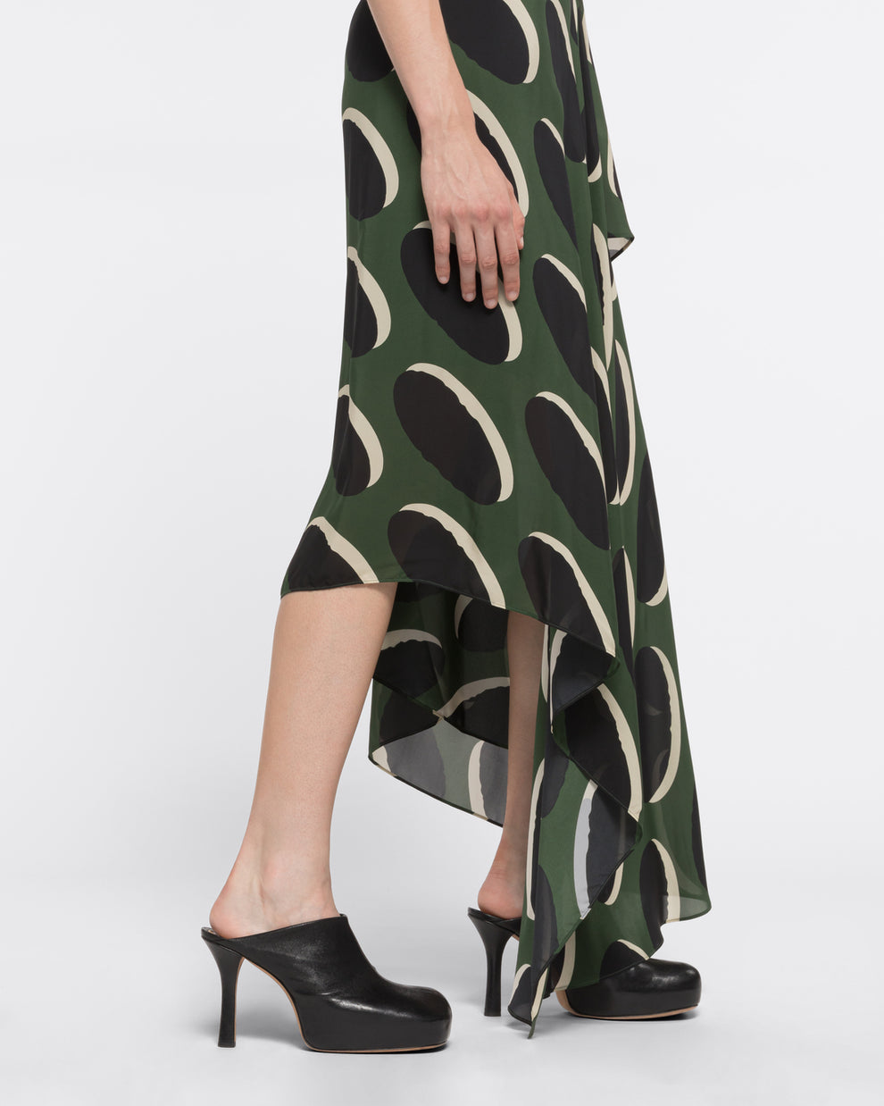 DRAPED ASYMMETRIC DRESS - KHAKI MACAROON - AZ Factory