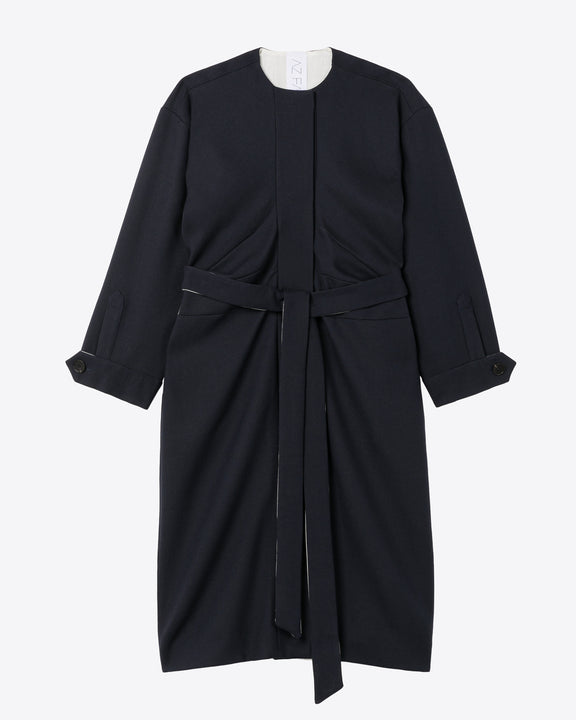 
DRAPED WOOL COAT - NAVY - AZ Factory