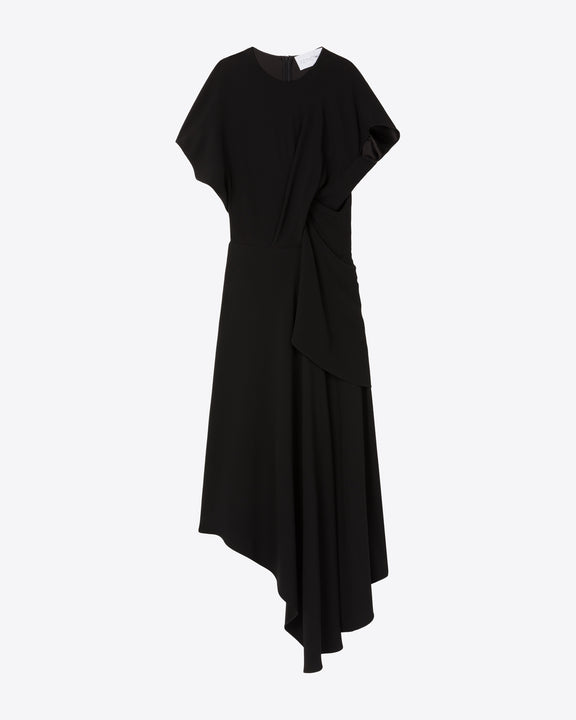 
DRAPED ASYMMETRIC DRESS - BLACK - AZ Factory