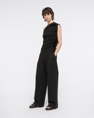 

COTTON WIDE-LEG PANTS - BLACK - AZ Factory