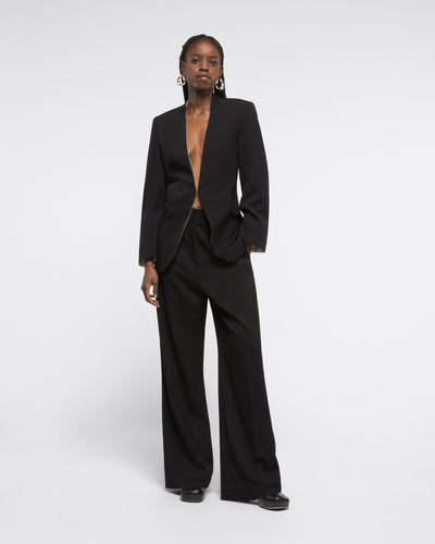 

GABARDINE WOOL WIDE-LEG PANTS - BLACK - AZ Factory