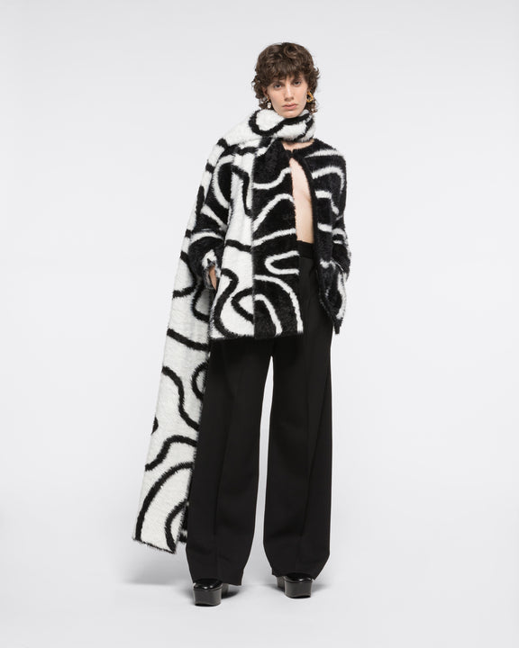 
INTARSIA CARDIGAN - BLACK / ECRU - AZ Factory