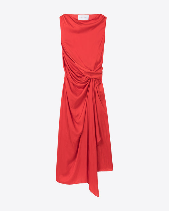 
SLEEVELESS DRAPED DRESS - RED - AZ Factory