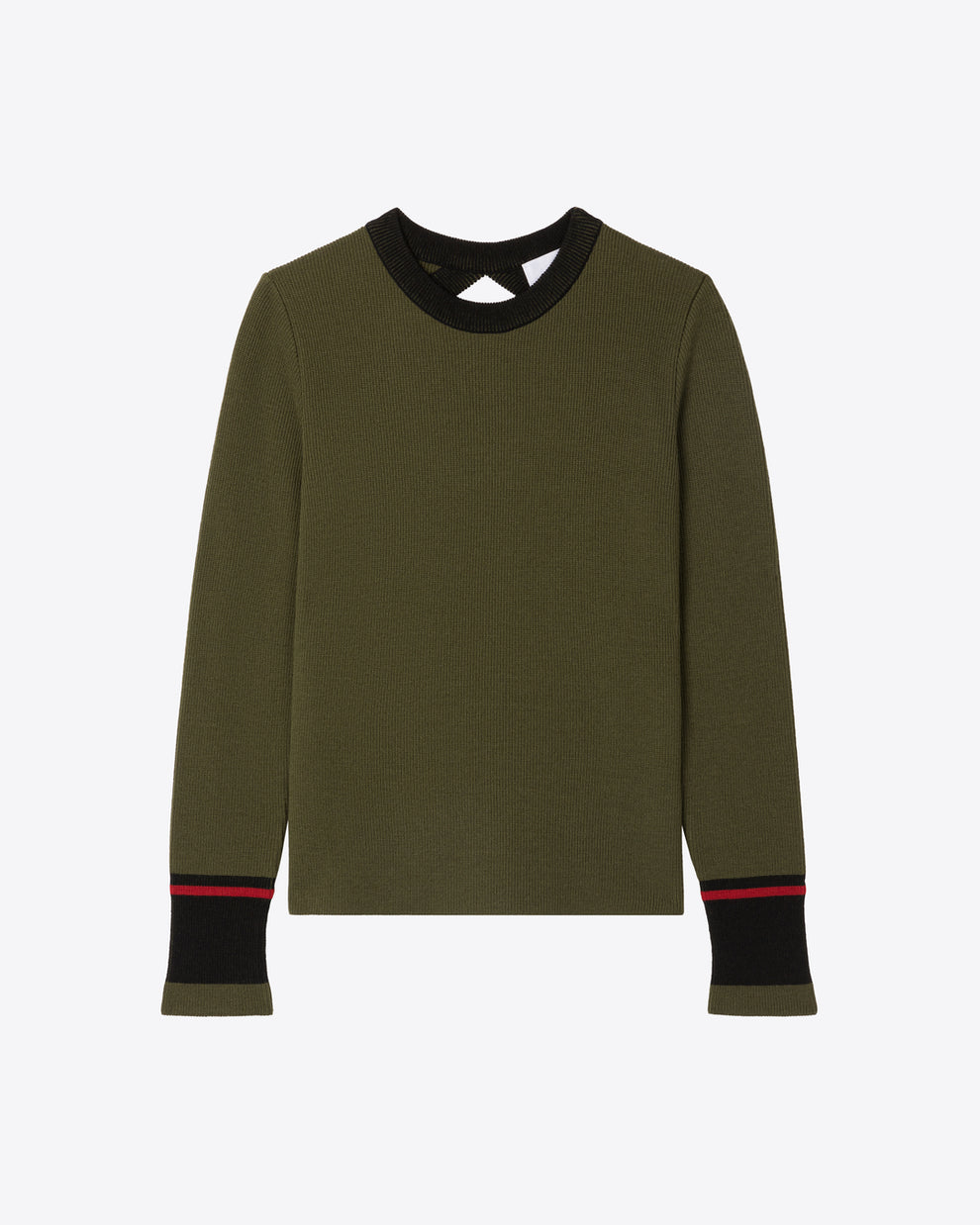 KEYHOLE BACK LONG SLEEVES TOP - KHAKI - AZ Factory
