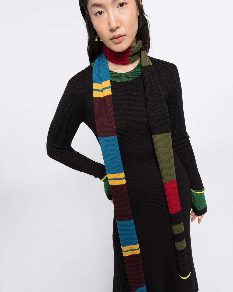 COLORBLOCK STRIPED SCARF - MULTICOLOR - AZ Factory