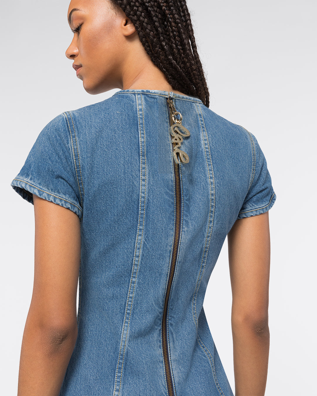 T shirt dress with ruffle sleeves top