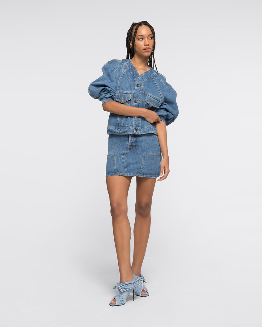DECONSTRUCTED MINI SKIRT - BLUE - AZ Factory