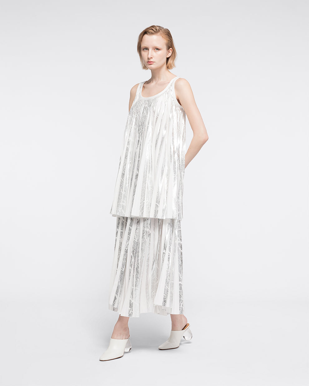 JOSEPHINE DRESS - WHITE / SILVER - AZ Factory