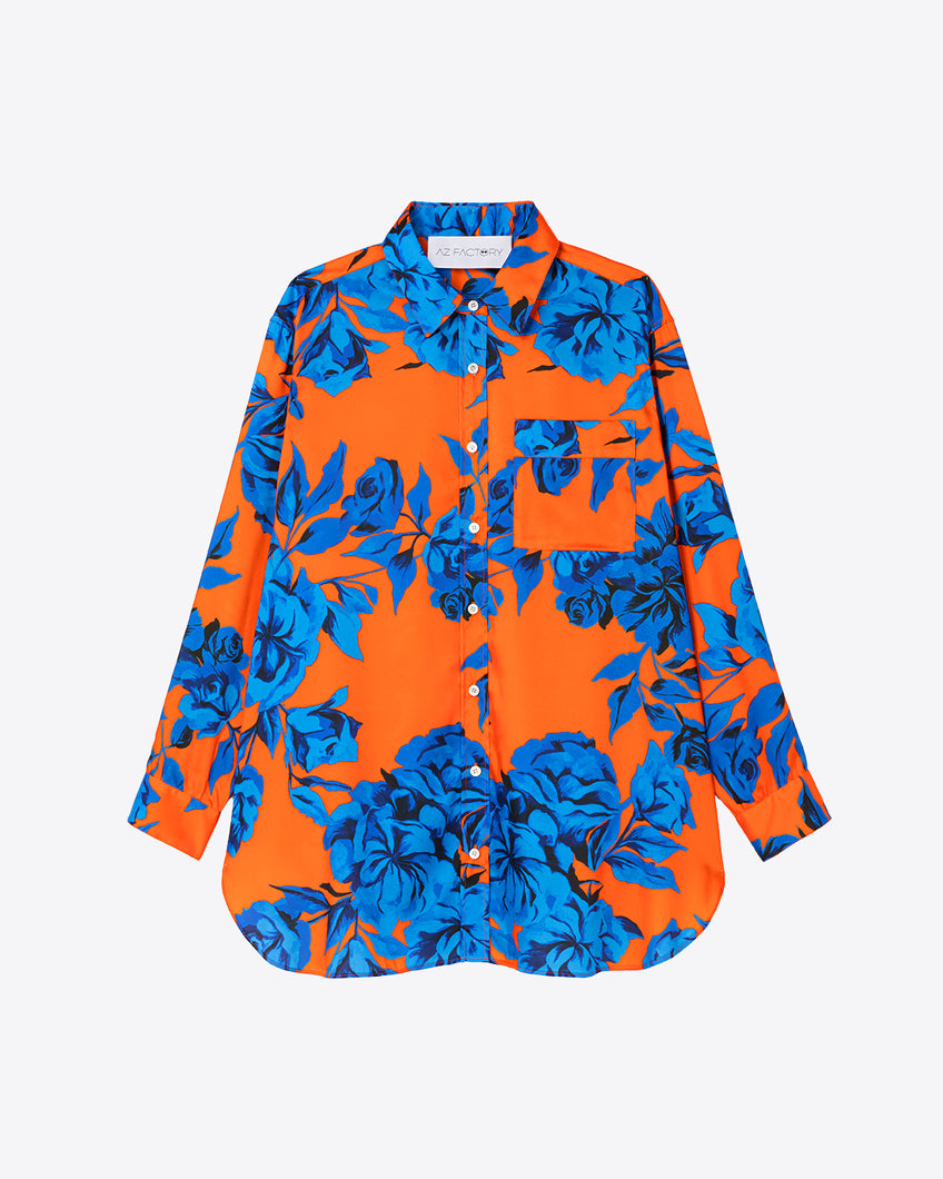 TIGER LILY SHIRT - ORANGE BLUE - AZ Factory