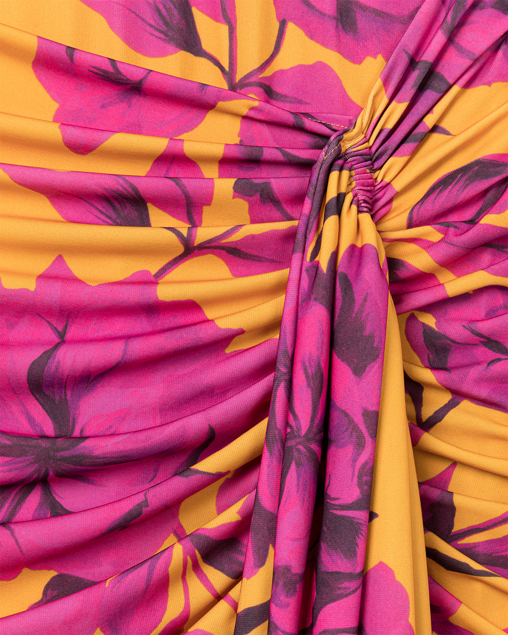 BIRD OF PARADISE JERSEY DRESS - YELLOW PINK - AZ Factory