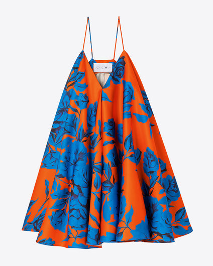 MINI TIGER LILY DRESS - ORANGE BLUE