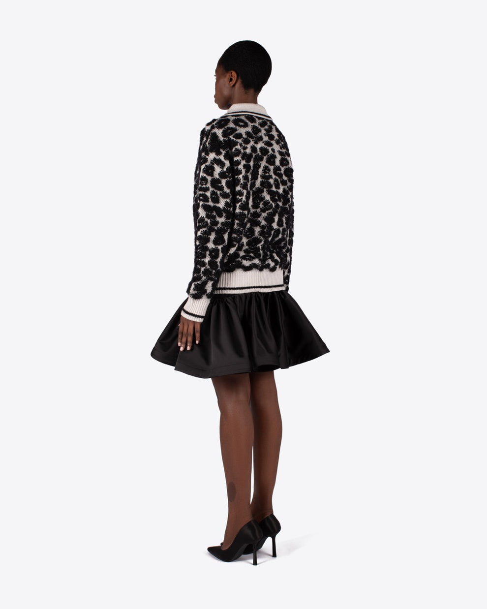 AYLA CARDIGAN - WHITE / BLACK - AZ Factory