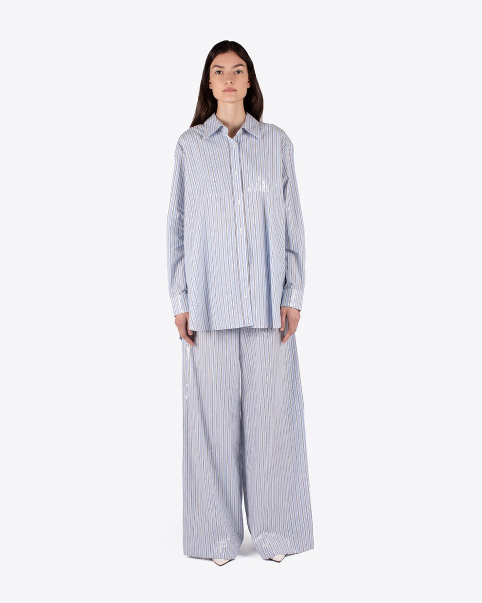 CANDRA SHIRT - WHITE / BLUE - AZ Factory
