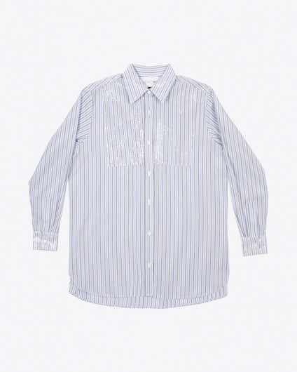 CANDRA SHIRT - WHITE / BLUE