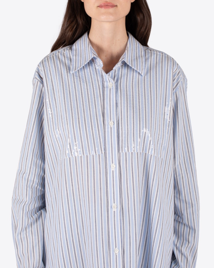 CANDRA SHIRT - WHITE / BLUE - AZ Factory