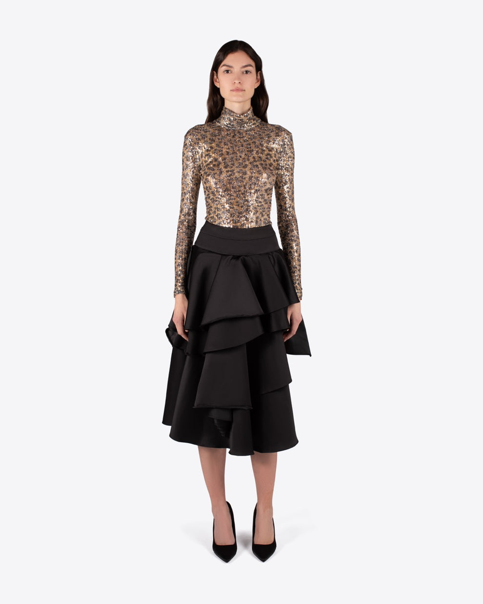 LONG LOTTIE SKIRT - BLACK - AZ Factory