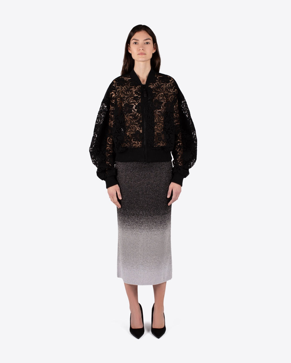 DAPHNE DEGRADE KNIT SKIRT - DARK GREY - AZ Factory