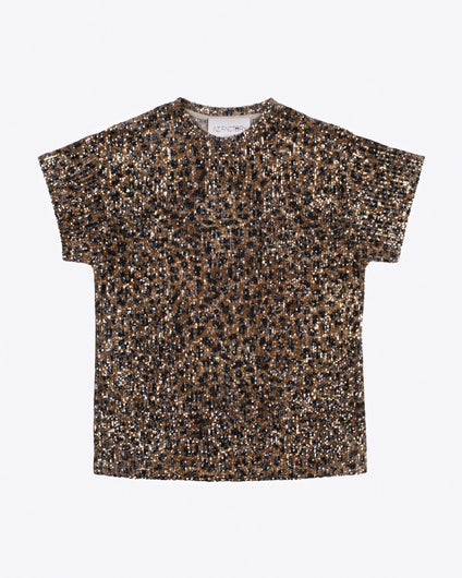 LAIA SEQUIN TOP - ANIMAL PRINT