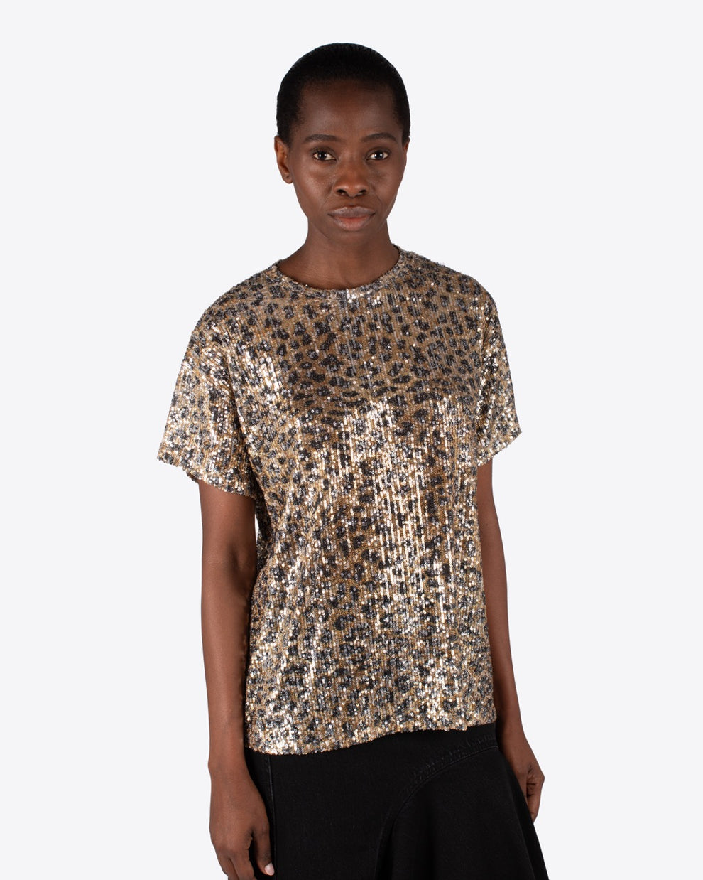 LAIA SEQUIN TOP - ANIMAL PRINT - AZ Factory