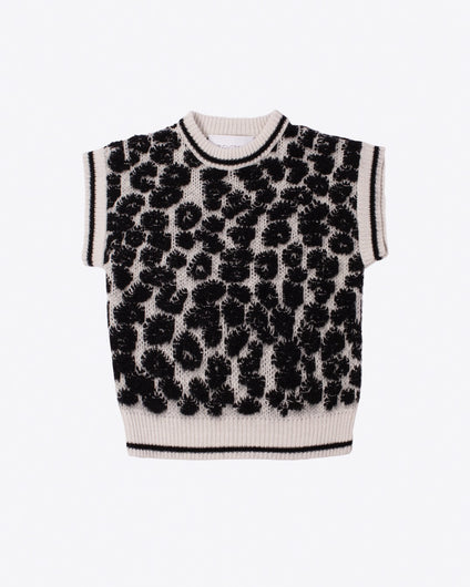 CHIARA SWEATER VEST - WHITE / BLACK