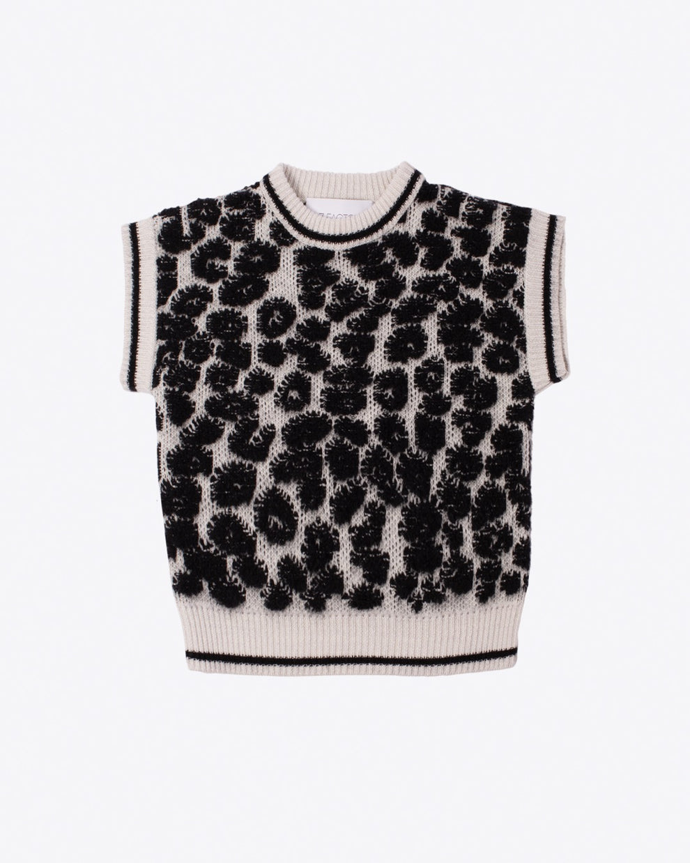 CHIARA SWEATER VEST - WHITE / BLACK - AZ Factory
