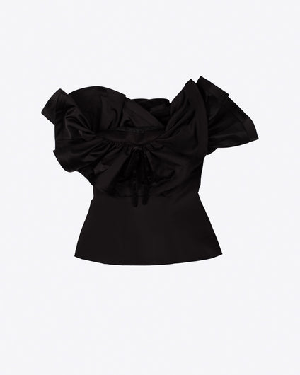 ASA RUFFLE TOP - BLACK